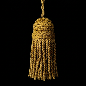 Golden <b>Tassel</b> Fringe Decorative Hanging Ornament Crafted With Twisted Rope Design <b>For</b> Home Or Fashion Accessory Use - Product Image 1