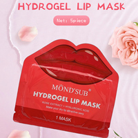 Kit pour les lèvres rose végétalien bio coréen masque hydrogel hydratant et gommage exfoliant pour les lèvres avec pinceau à lèvres en silicone
