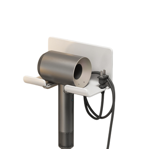 Support mural <span class=keywords><strong>pour</strong></span> sèche-cheveux en aluminium spatial, sans perçage, étanche, résistant à la rouille, plusieurs styles, adapté à diverses surfaces murales - Product Image 1