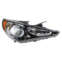 Ensemble de phares LED noirs, projecteur, feux de jour DRL, halo, yeux d'ange, plug and play pour Hyundai Sonata 2011-2014