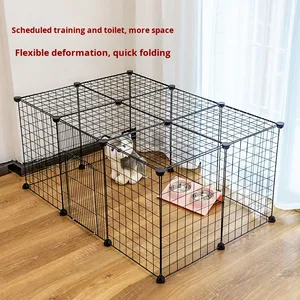 Pagar Pengaman Hewan Peliharaan Dalam Ruangan untuk Anjing Kecil dan Kelinci, Kandang Kucing Anti-Lepas, Gerbang Isolasi Hewan Peliharaan dari Baja Anti Karat - Product Image 3