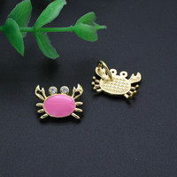 Vente chaude beaucoup d'émail couleurs laiton Animal marin belle forme de poisson de crabe breloques mignonnes pour l'été fabrication de bijoux accessoire