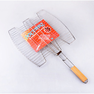 Three Fish Grilling Net 38x37x65cm Foldable BBQ Grill Outdoor Utensils - Product Image 1