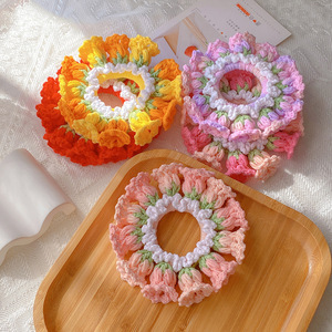 Élastique à cheveux printemps-<span class=keywords><strong>été</strong></span> fait main au crochet, motif muguet - Product Image 4