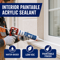 Scellant acrylique imperméable à base d'eau pour peinture, 600 ml, pour le remplissage des joints de fenêtres et de portes, des garnitures intérieures