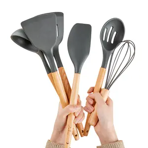 Silicone shovel for cooking in the kitchen