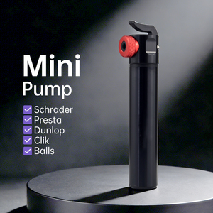 Pompe à air manuelle portable mini pour ballons et pneus, compatible valves <span class=keywords><strong>Schrader</strong></span> et <span class=keywords><strong>Presta</strong></span>, pour VTT et vélos de route, en alliage d'aluminium intelligent - Product Image 2