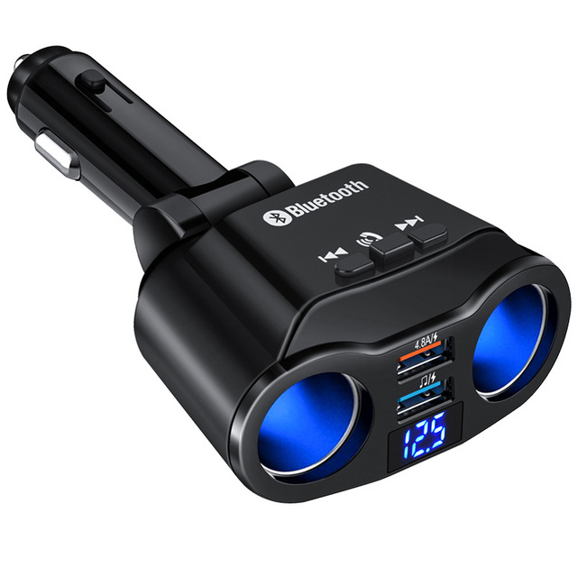 Bluetooth 5.0 FM Transmitter Car Kit MP3 Modulator Player Wireless Handsfree Audio Receiver Dual USB Charger 2 Cigarette Lighter