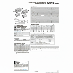 Cylindre compact pneumatique SMC CDQSKWB20-5D pièces pneumatiques de haute qualité - Product Image 1