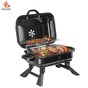 Portable Tabletop Charcoal Grill BBQ Camping Picnic Cooker Air Vent Outdoor