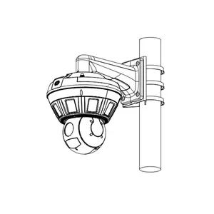 4x2MP เซ็นเซอร์ระยะไกลระยะไกลลำโพงไมโครโฟนในตัวแบบโดมความเร็ว IR สองทาง180ติดตามอัตโนมัติกล้อง IP PTZ แบบพาโนรามา