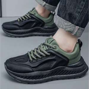 Zapatillas deportivas transpirables de malla con cordones y amortiguación para hombre, versátiles, informales, con suela gruesa, ideales para primavera, verano, otoño e invierno. - Product Image 2