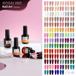 Rosalind personnalisé très bon 15ml bouteilles de gel pour les ongles marque privée 133 couleur pure vernis à ongles esmaltes semipermanentes uv gel vernis à ongles