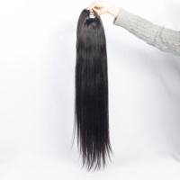 Perruque en cheveux humains bruts de haute qualité, très vendue, 100% cheveux humains, fabriquée à la machine, lisse, en U, pour femmes noires