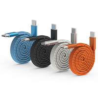 Câble tressé magnétique rétractable USB-C 100W à charge rapide PD, ultra fin et compact, auto-rétractable pour iPhone et téléphones/tablettes USB-C