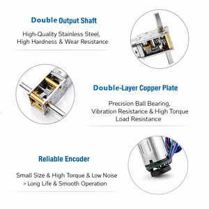 מנוע תמסורת תולעת N20 12 מ\\\"מ 7.4 וולט 200 סל\\\"ד 90 מעלות, ציר כפול, מיני DC, תיבת הילוכים בזווית ישרה, מומנט גבוה, רעש נמוך, לבית חכם - Product Image 4