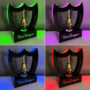 Wine Rack With Led <b>Light</b> Acrylic Shield Design For Bar Party Use Rechargeable - Product Image 5