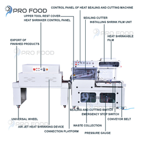 Máquina de envoltura termorretráctil automática eléctrica POF Box L-Sealer Wrap Packaging para cajas de cartón con componente de motor central - Product Image 2