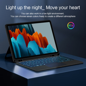 RUIDIAN retroilluminato RGB tastiera Wireless astuta custodia per scheda <span class=keywords><strong>S7</strong></span> <span class=keywords><strong>FE</strong></span>/A7/A8-Replace tastiera portatile con Mouse Touchpad - Product Image 6