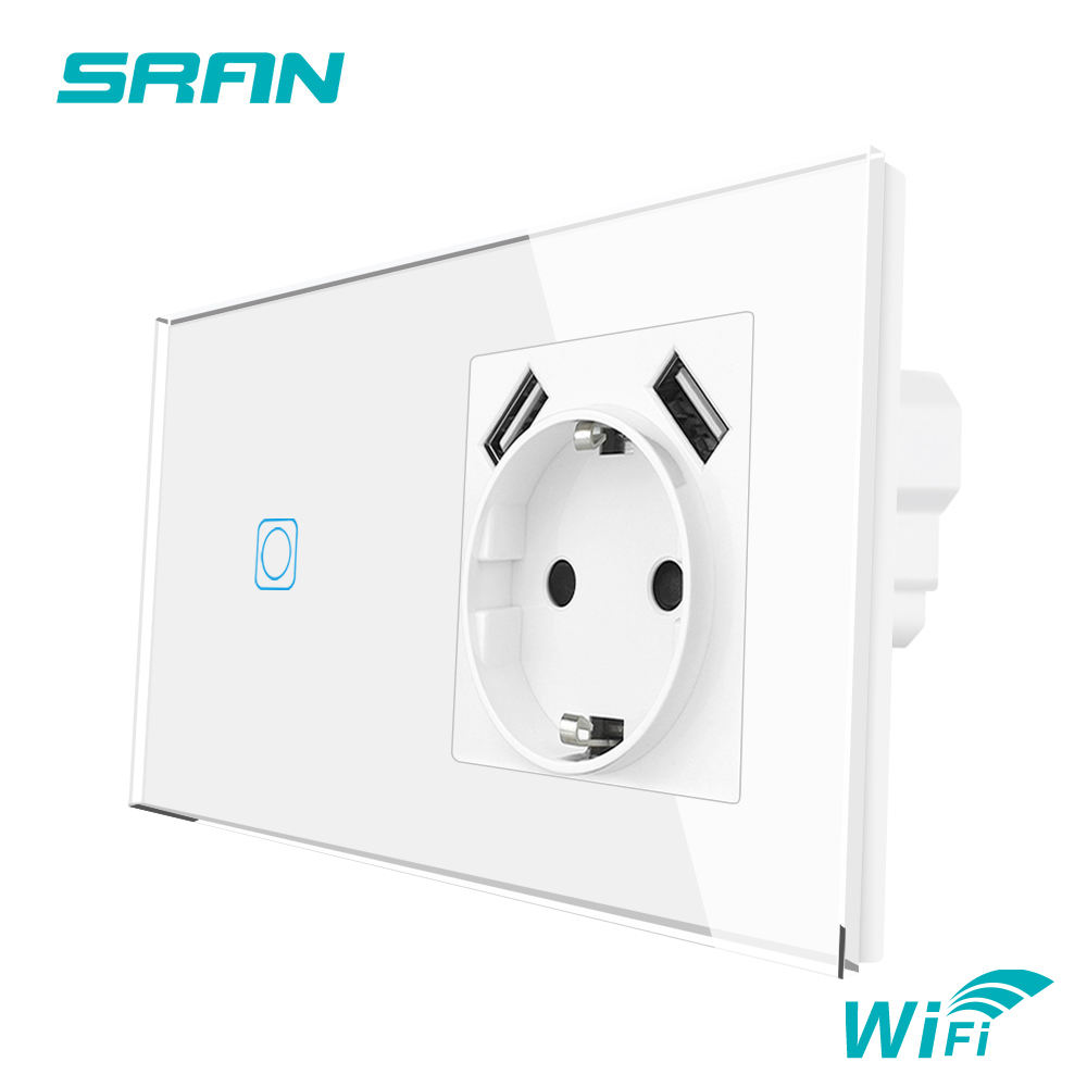 1 Gang Wifi + Socket With Usb White