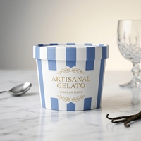 Vente en gros de bols en papier jetables écologiques personnalisés pour yaourt glacé, glace pilée, emballage de crème glacée avec couvercles et cuillères