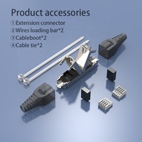 Adaptador de extensión de cable Universal Linkwylan Conexión rápida RJ45 Conectores Ethernet blindados Cat5e Conectores rápidos sin herramientas