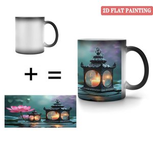 Mug à sublimation photo personnalisé, noir givré, 11 oz, céramique, tasse magique changeante de couleur - Product Image 4