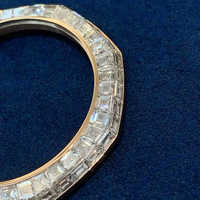Lunette de diamants de luxe RLX 41mm Boîtier en or 18 carats avec diamants VVS et options glacées Mouvement Sw étanche