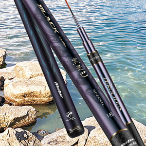 Histar Black Mamba <span class=keywords><strong>canna</strong></span> <span class=keywords><strong>da</strong></span> <span class=keywords><strong>pesca</strong></span> di tipo pesante Super Hard Action palo ad alto tenore di carbonio <span class=keywords><strong>da</strong></span> 5.4M a 9.0M Chameleon elasticità leggera nera - Product Image 6