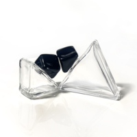 Flacon pulvérisateur vide transparent en forme de triangle plat, atomiseur de parfum de luxe, flacon de parfum 30ml 50ml, emballage en verre