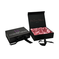Boîte d'emballage pour extensions de cheveux en papier avec ruban personnalisé, prix compétitif, emballage cadeau rose marbré