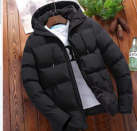 Giacca da Uomo Casual Imbottita in Cotone 2024, Taglie Forti, Corta con Cappuccio, in Tessuto a Maglia, Elegante XL, Giacca Invernale Popolare, Novità - Product Image 2