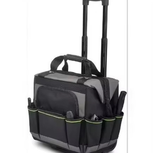 Free Sample Duty Large Tool Bag with <b>Wheels</b> Organizer 24 Pockets Storage Box <b>Trolley</b> Tool Bag for Electricians Tool Bag With - Product Image 1