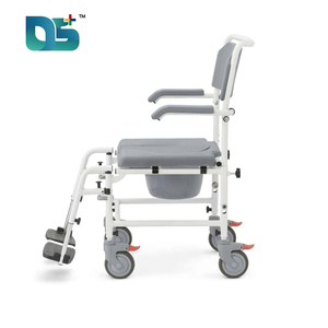 Nuevo diseño, marco de aleación de aluminio, altura ajustable, pedales plegables, asiento, orinal, orinal desmontable, inodoro, silla de ruedas - Product Image 6