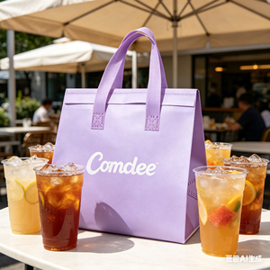 Aluminum Foil Tea Coffee Insulated Bag Food Delivery Non Woven Reusable Thermal Tote Bag Custom Size Color Thickness Wholesale - Product Image 1