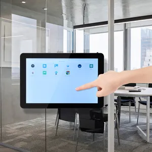 Android su misura all'ingrosso con montaggio a parete display touch screen da 11.6 pollici in alluminio NFC/RFID sistema di prenotazione per sala conferenze tablet