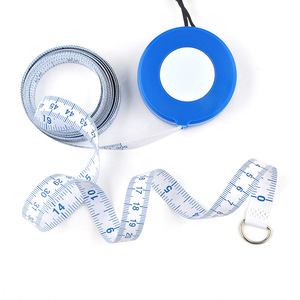 Cinta métrica Wintape de 3 m y 13 mm, azul, métrica, con retorno manual, para medir la altura corporal y la ropa. - Product Image 2