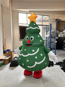 Disfraz inflable de Navidad de Papá Noel XL para <span class=keywords><strong>hombre</strong></span>, disfraces de adulto, <span class=keywords><strong>traje</strong></span> divertido de Claus inflable con árbol para mascota de Halloween - Product Image 3