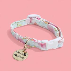 Colliers pour chien en coton de luxe moderne taille XS avec lumières, imprimé élégant exclusif, doux, durable, motif personnalisé - Product Image 1