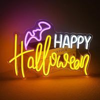 Enseigne Néon LED Personnalisée Halloween Citrouille Fantôme Imprimée UV IP65 Étanche DC12V Dimmable Acrylique pour Publicité Extérieure