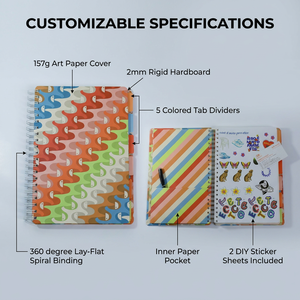 Cuaderno Espiral Personalizado con Tapa Dura, Adhesivos y Separadores para la Escuela y Oficina, Fabricante Mayorista - Product Image 2