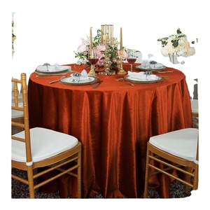 Bán Buôn Tùy Chỉnh 120/132 Inch Đám Cưới Đất Nung Bảng Quần Áo Sang Trọng Nhung Vòng Bảng Vải - Product Image 1