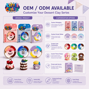 Kit de Pâte à Modeler Séchage à l'Air Série Desserts en Gros, 3 Thèmes, 4 Couleurs, Emballage Personnalisé OEM, Marque Privée, Coffret Cadeau d'Usine - Product Image 6