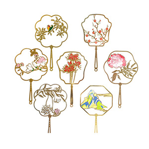 Chinese Style Hollowed Out Brass <b>Bookmarks</b> With Red Ribbon Office Gift Reusable Zinc Alloy Die Cutting Printing - Product Image 4