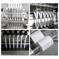 Machine de remplissage et d'emballage de granulés à 6 voies à haute vitesse avec scellage arrière, machine entièrement automatique pour sachets stick de sucre