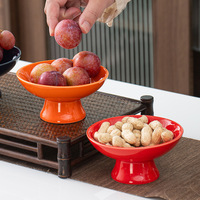 Plateau de service élégant et écologique en céramique de couleur unie pour la maison, le salon, la table basse, l'hôtel, bol à fruits en porcelaine