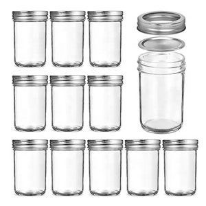 Glas Glas Lieferant Großhandel Küche 250ml 500ml Einmach gläser 8 oz 16 oz Glas Vorrats gläser mit Deckel - Product Image 3