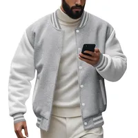 Veste bomber pour homme, automne et hiver, style baseball, velours, ample, décontractée, streetwear, col montant, motif cœur