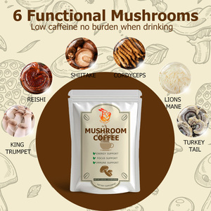 Poudre de café aux champignons OEM ODM avec mélange de protéines de champignons, soutien énergétique, qualité alimentaire, suppléments alimentaires naturels à base de plantes en poudre - Product Image 4