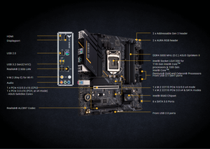 สำหรับ Asus B560M-E เกม TUF ไมโคร-ATX Desktop เมนบอร์ด LGA1200 10/11TH เจน I5/I7/I9 <span class=keywords><strong>Intel</strong></span> <span class=keywords><strong>Chipset</strong></span> 4xDDR4 12GB M.2 RGB สำหรับ DP - Product Image 4